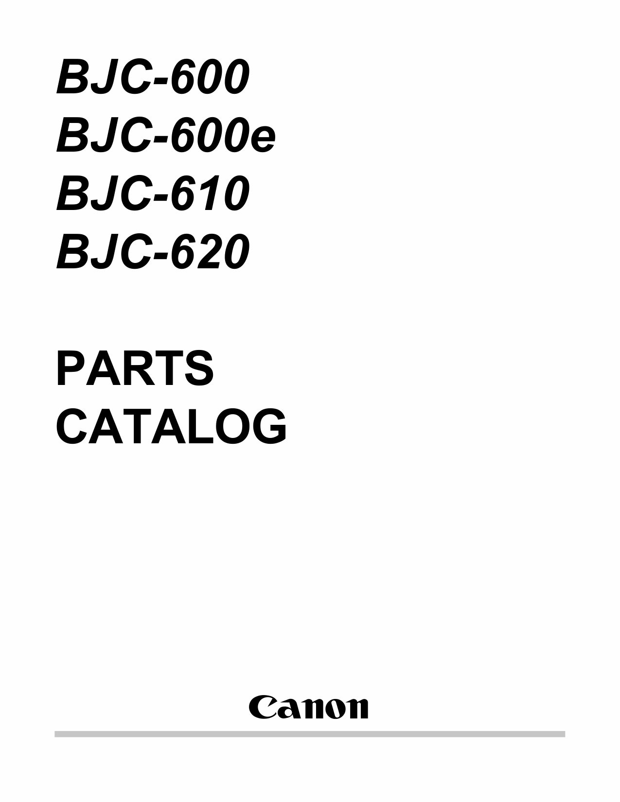 Canon BubbleJet BJC-600 600e 610 620 Parts Catalog Manual-1